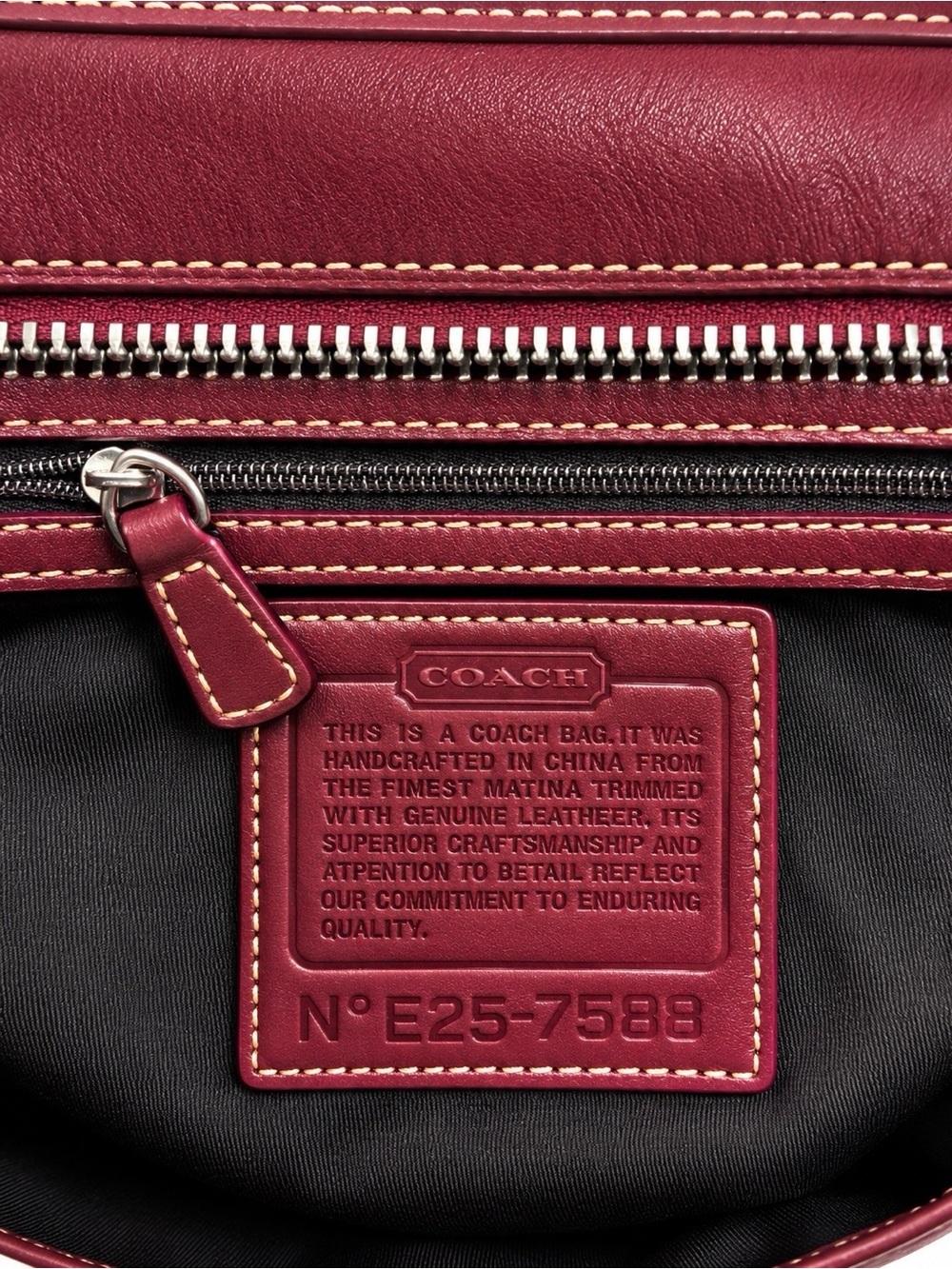 Coach Hamptons / Soho Leather Flap Hobo Bag burgundy - Picture 5 of 6